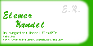 elemer mandel business card
